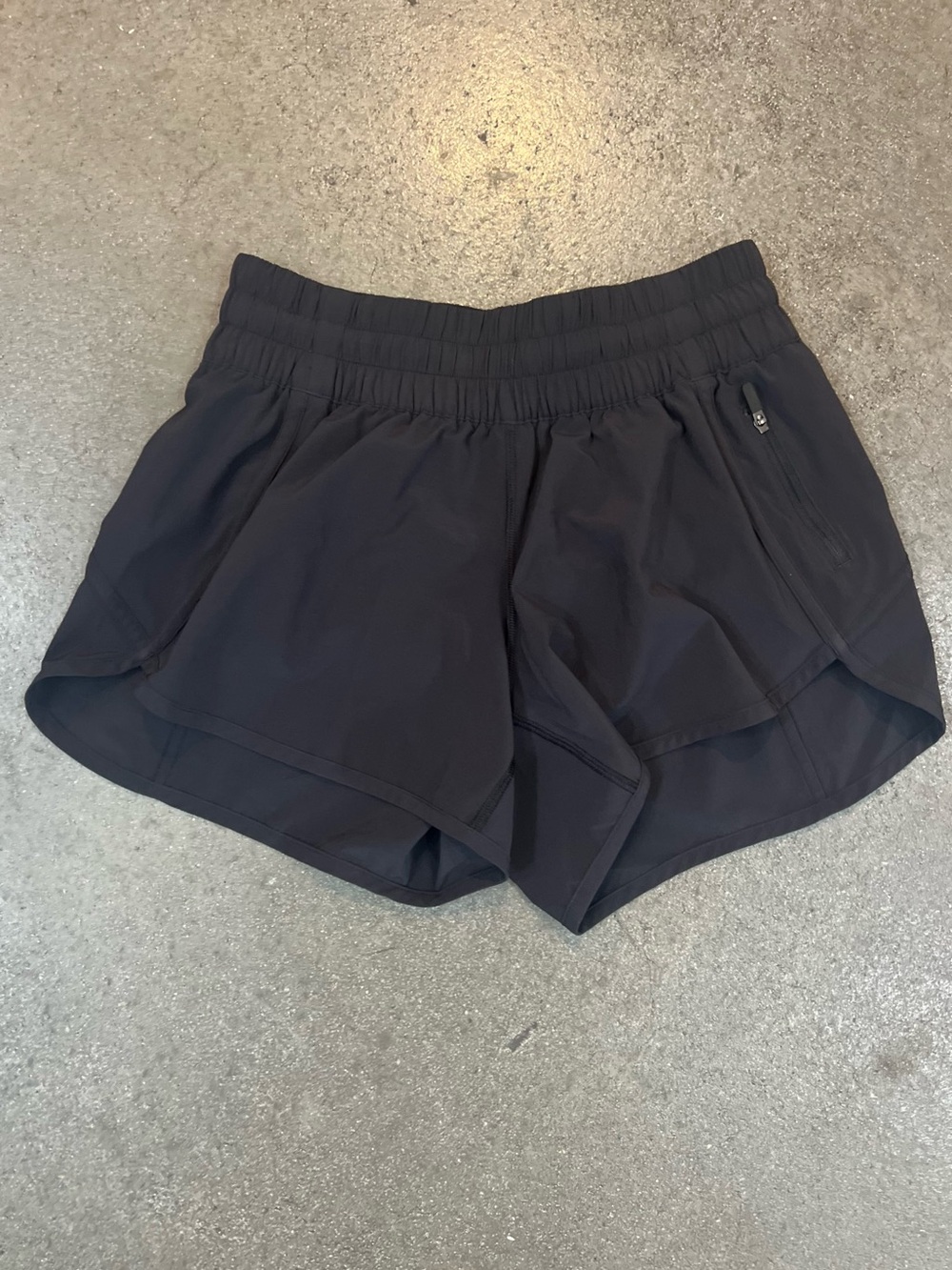 lululemon athletica Track That Short Black Layered Running Shorts